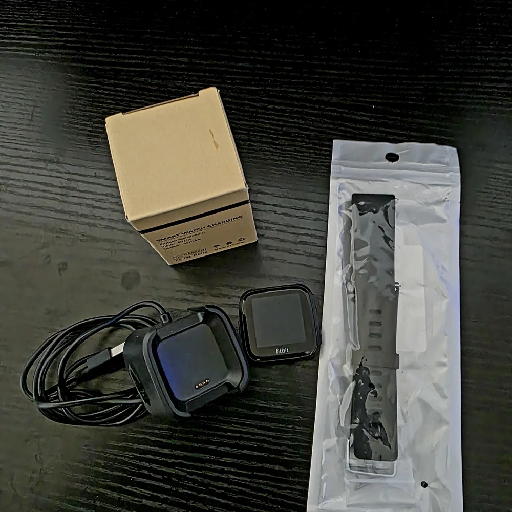 Fitbit Black Smart Watch with Charger and Band
